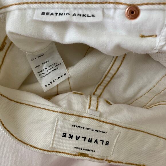 SLVRLAKE Beatnik Ankle Jeans Size 28 Ivory Ecru High Rise Straight Denim Staple - Picture 11 of 14